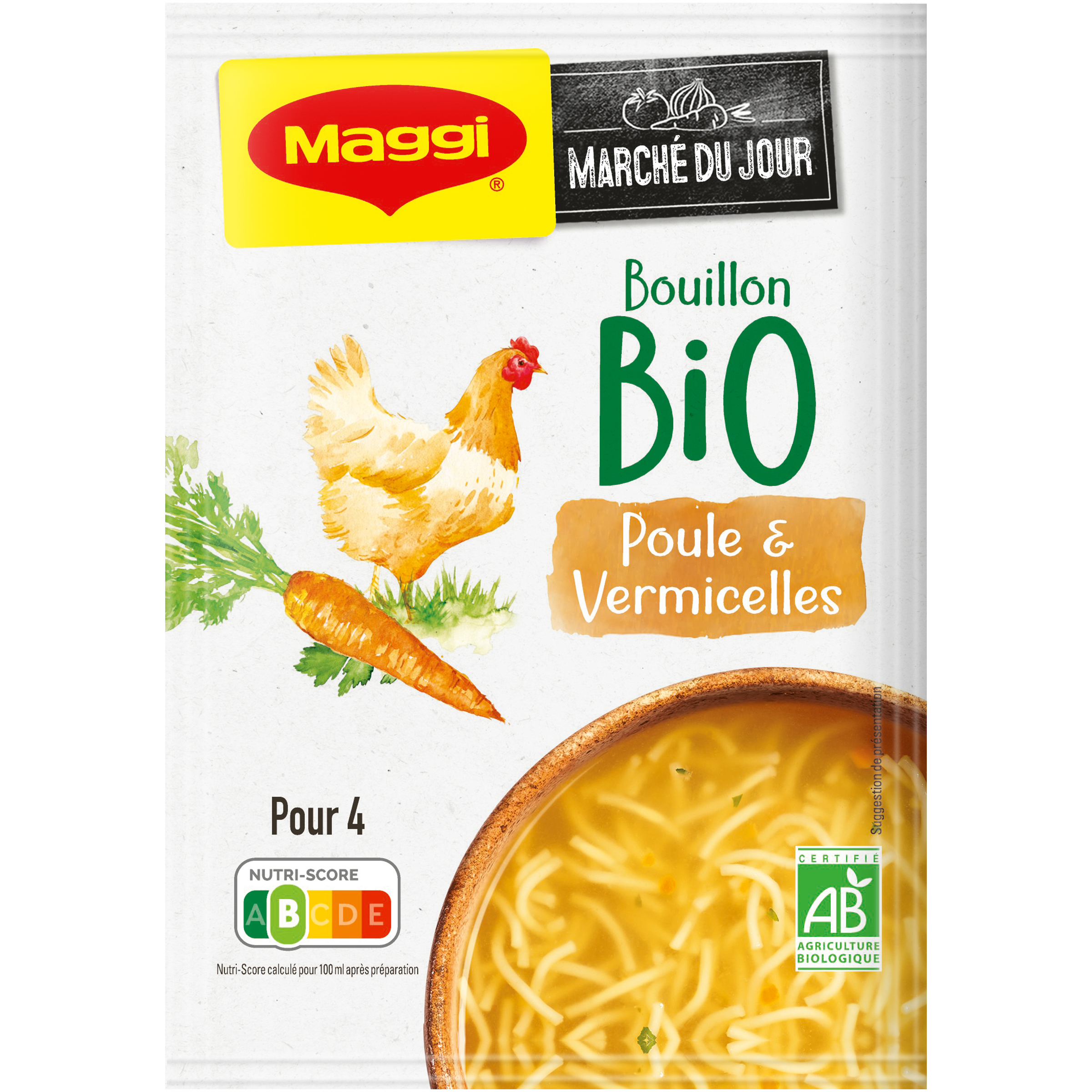MAGGI BIO Soupe Bouillon Poule Vermicelle 65g