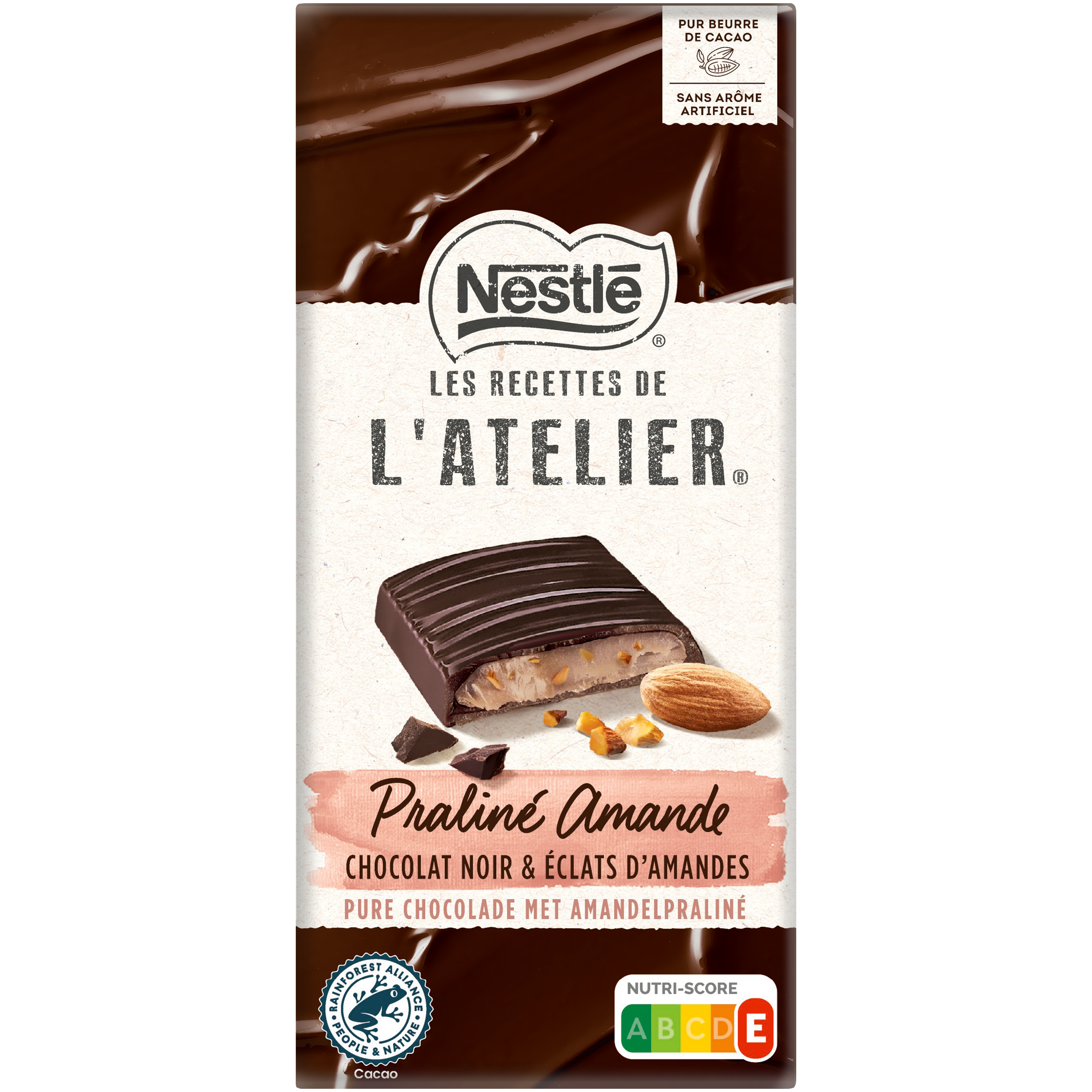 Tablette de chocolat Praliné amande et noisette - Basile & Téa